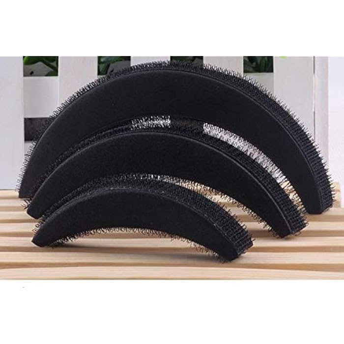 DIY hair Volume Base Beehive hair Bump hair Pad Set of 3 Pieces Black - Image 5